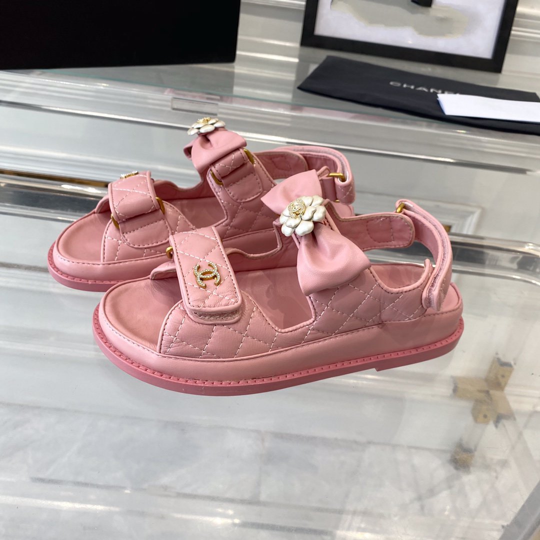 cc dad sandals pink lambskin