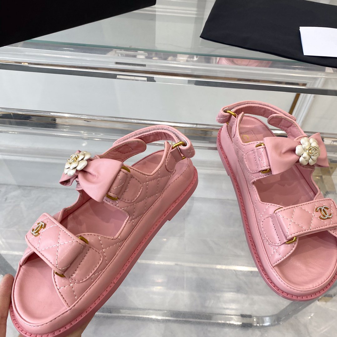 cc dad sandals pink lambskin