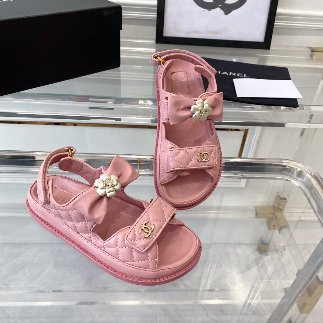 cc dad sandals pink lambskin