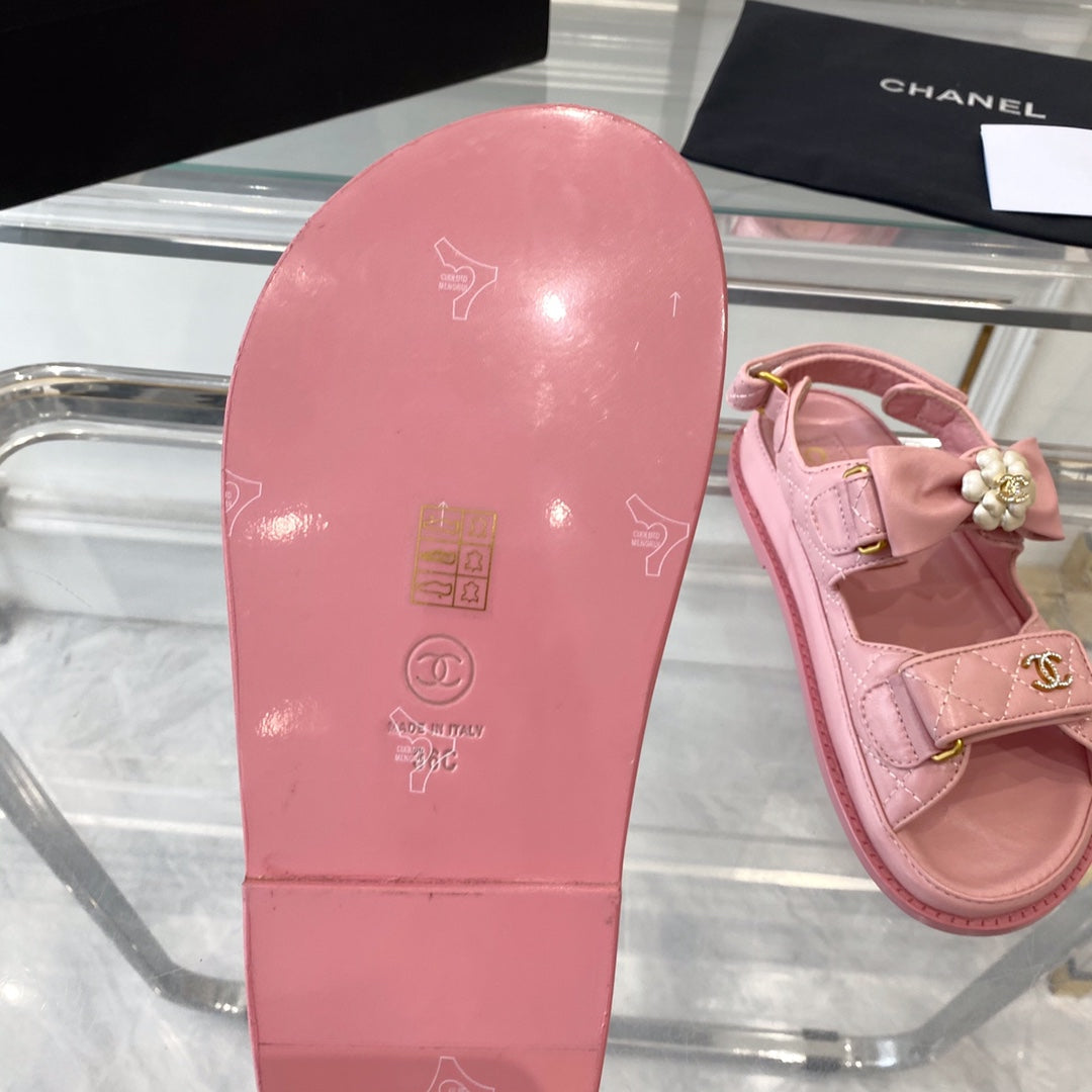 cc dad sandals pink lambskin