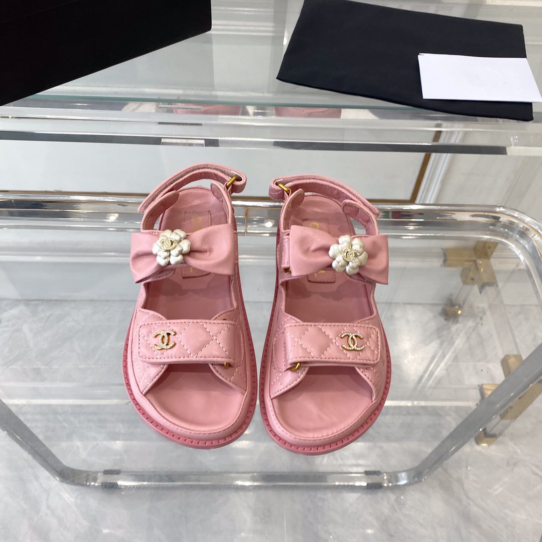 cc dad sandals pink lambskin