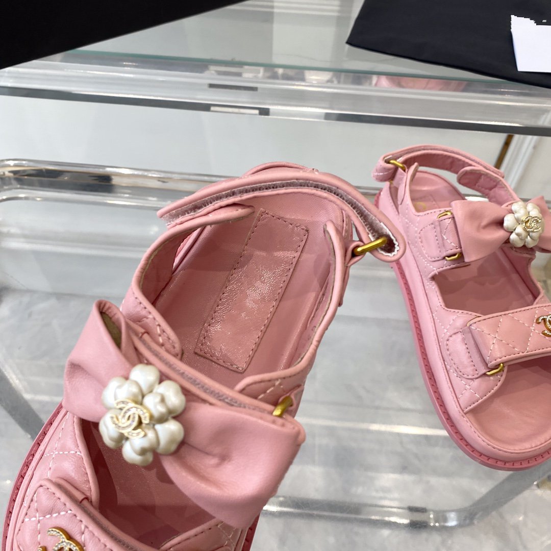 cc dad sandals pink lambskin