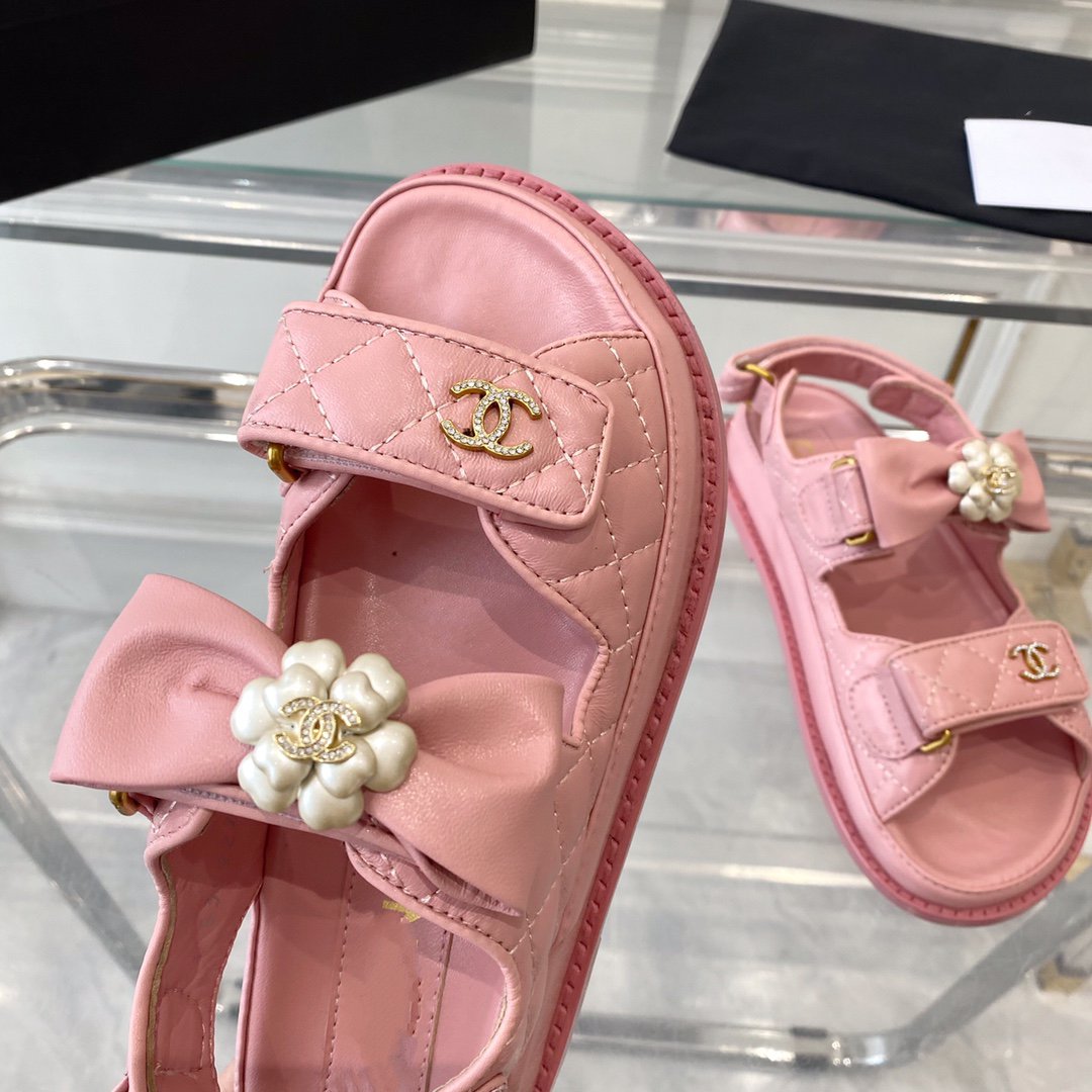 cc dad sandals pink lambskin