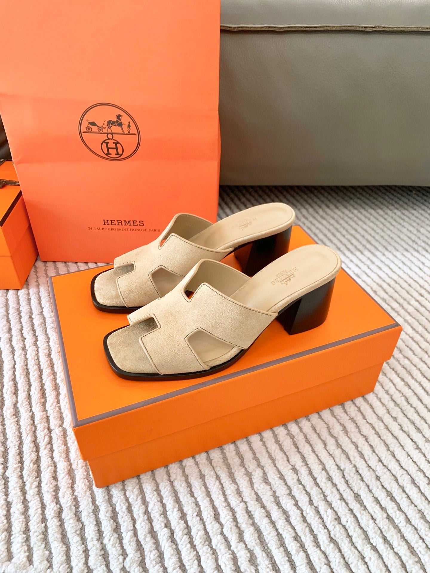 HM Helia 60 Sandal Beige Suede 963255