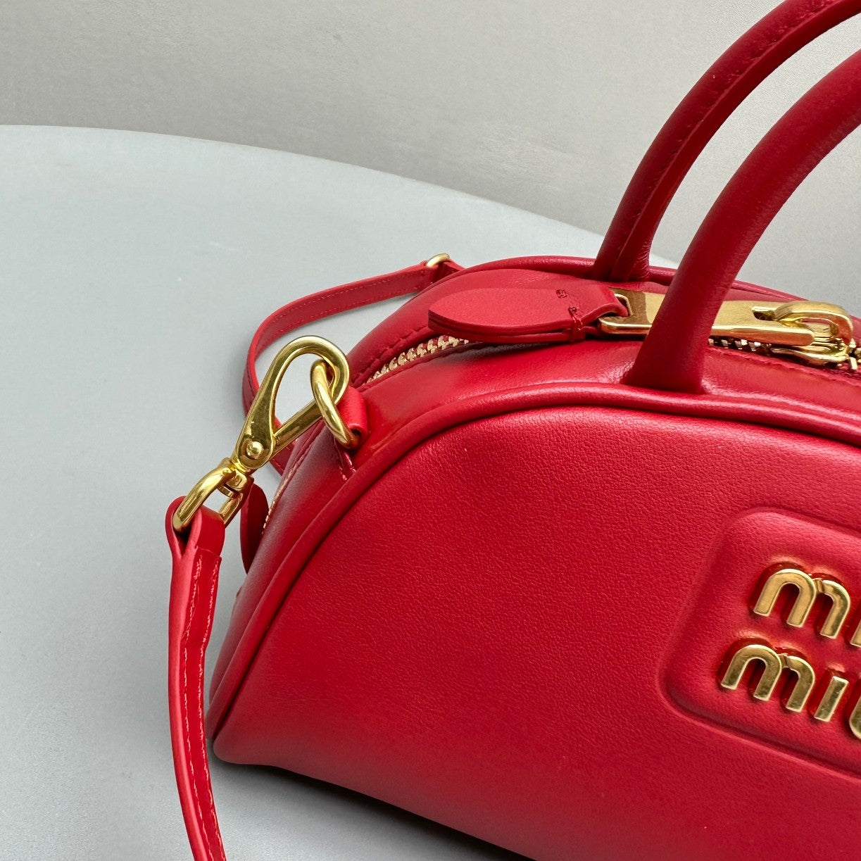 TOP-HANDLE 18 BAG IN RED CALFSKIN