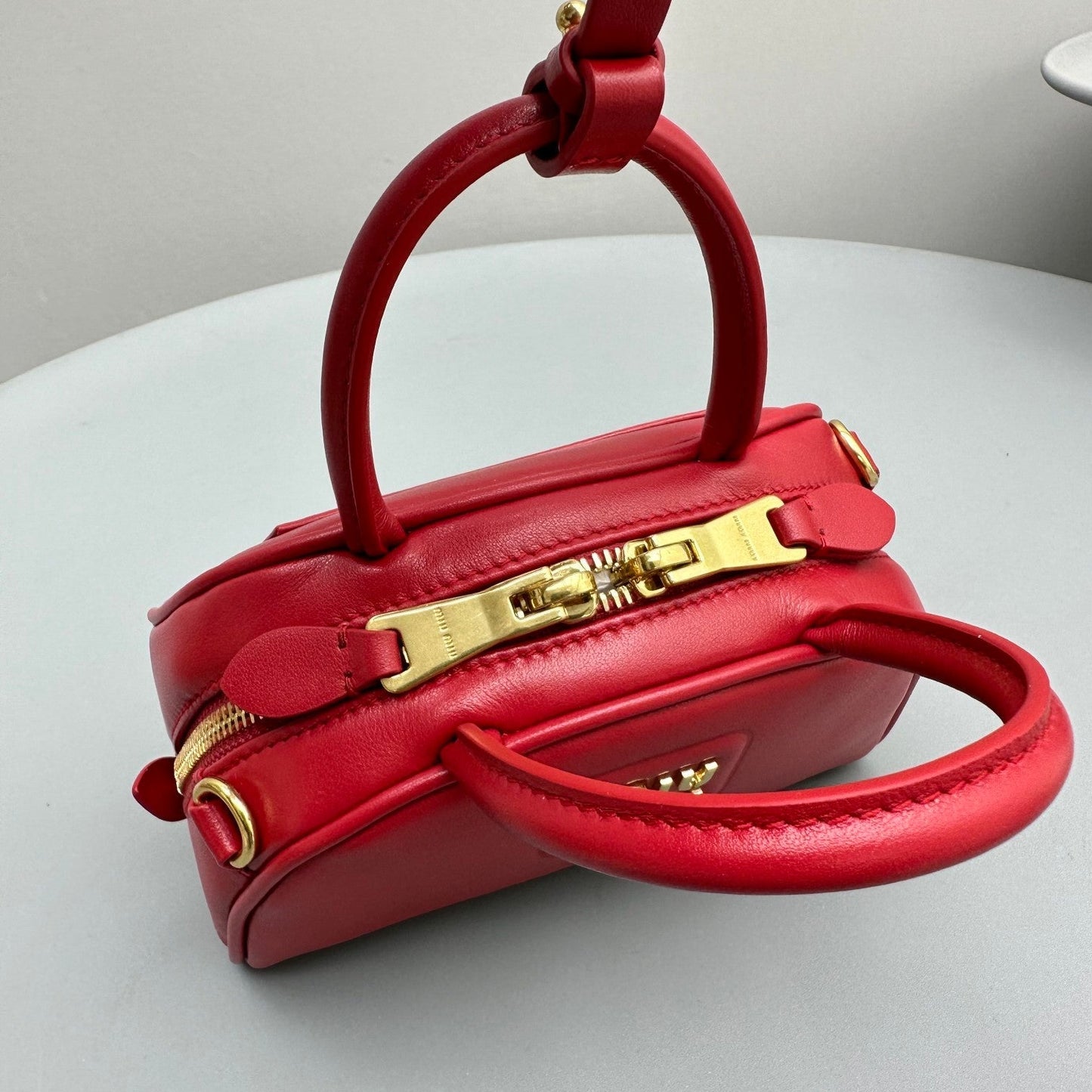 TOP-HANDLE 18 BAG IN RED CALFSKIN