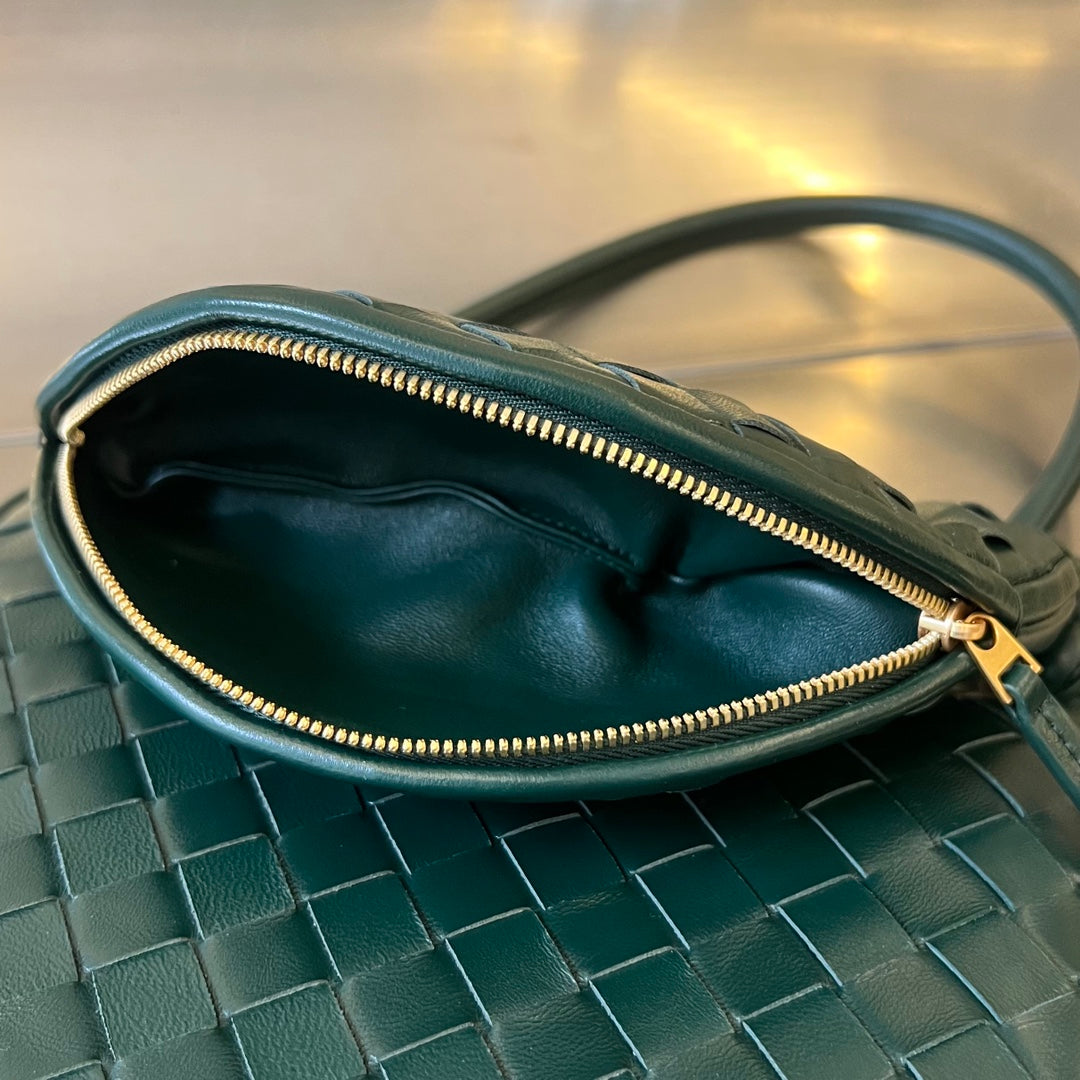 SMALL GEMELLI 24 IN DARK GREEN LAMBSKIN