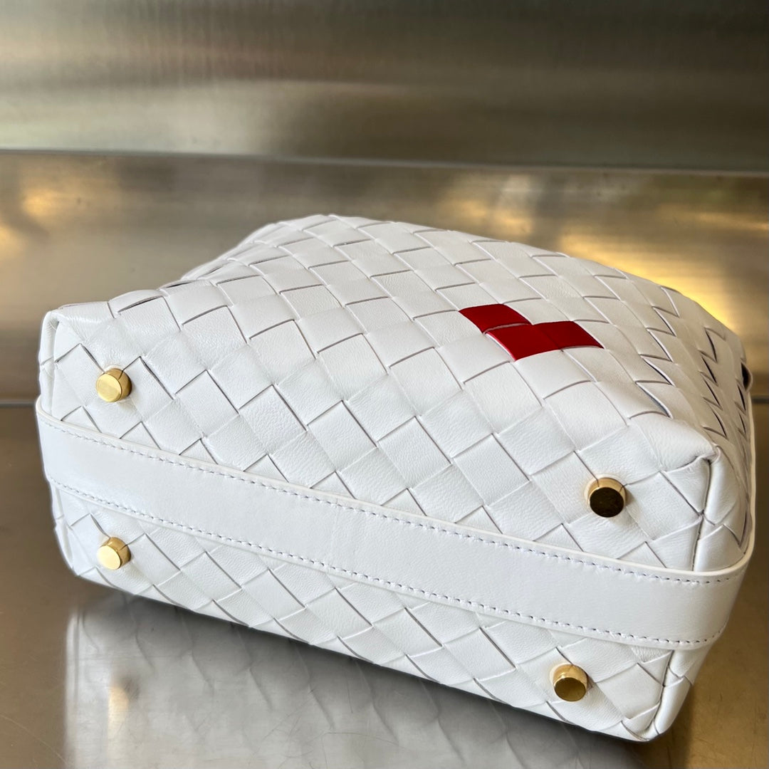 WALLACE 22 BAG IN WHITE MIX RED CALFSKIN