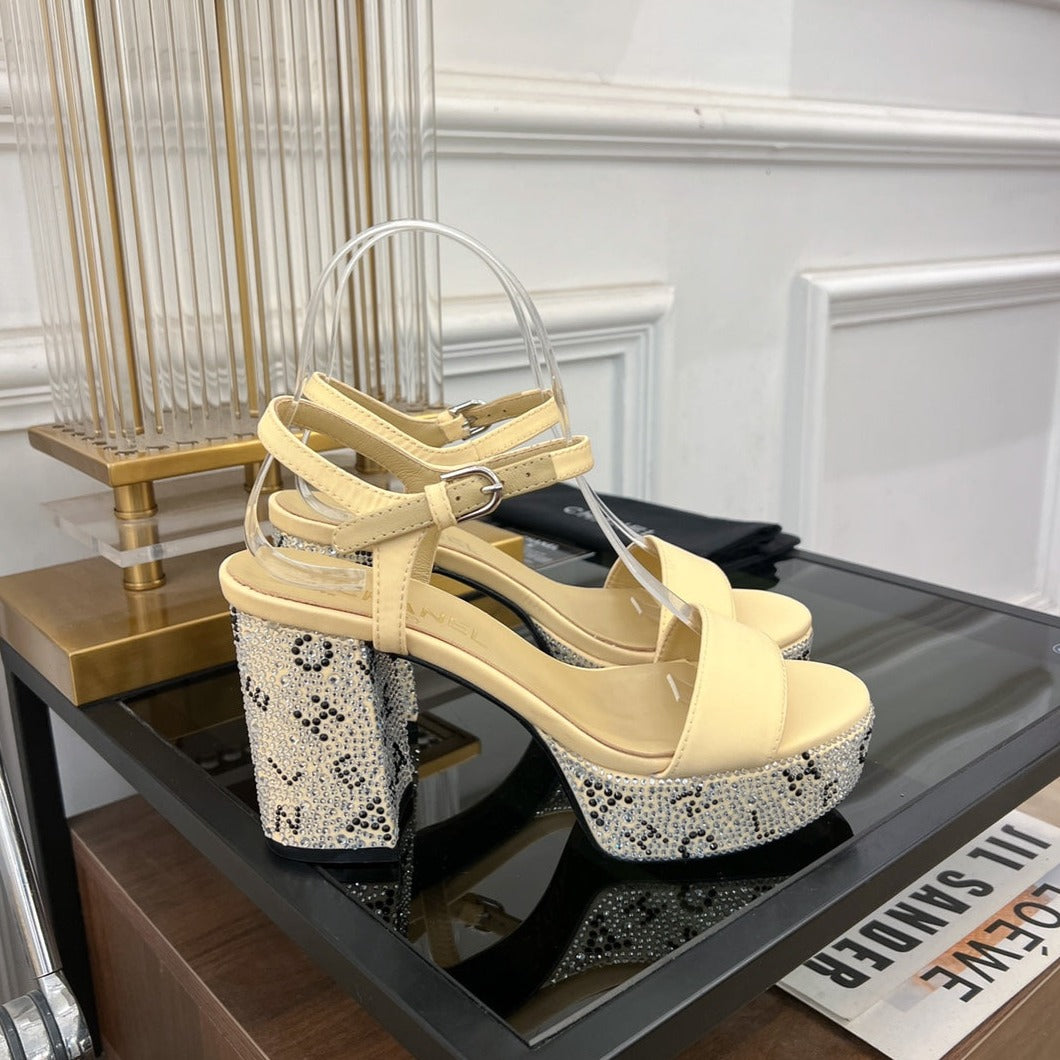 slingback sandal 90 beige lambskin