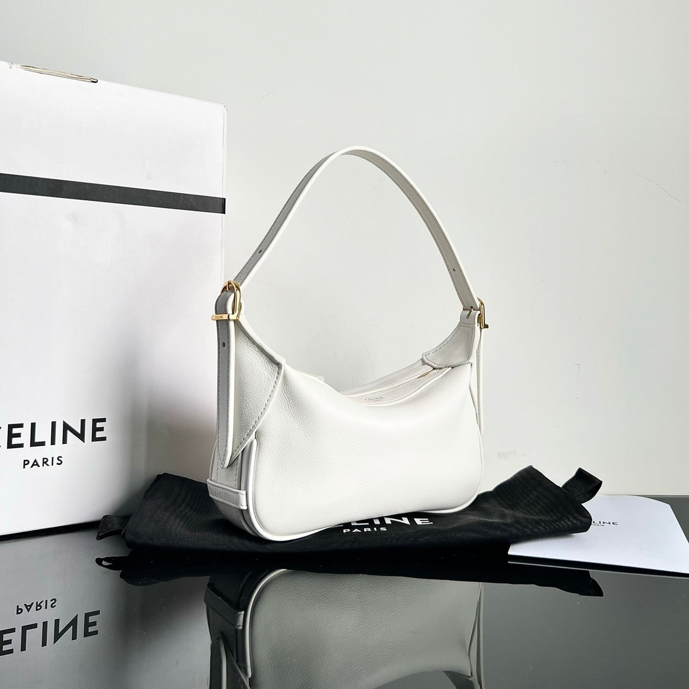 MINI SOFT 19 CALFSKIN HANDBAG WHITE