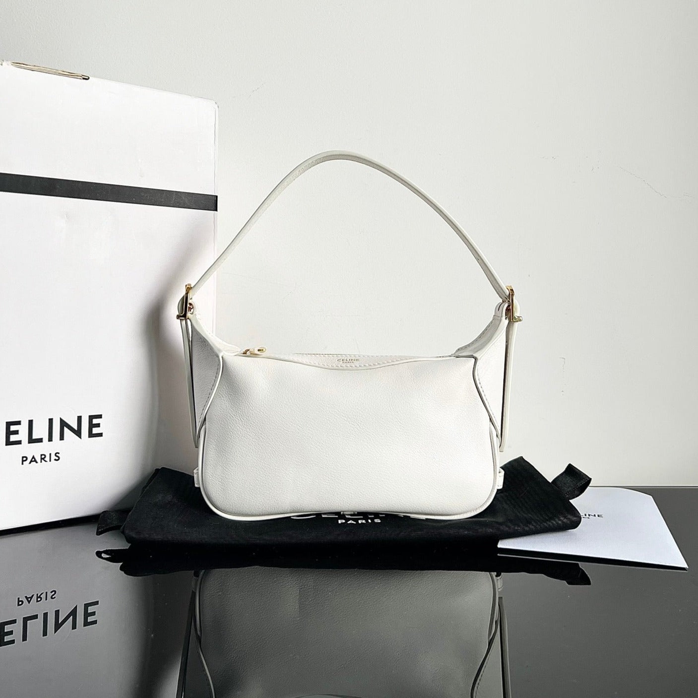 MINI SOFT 19 CALFSKIN HANDBAG WHITE