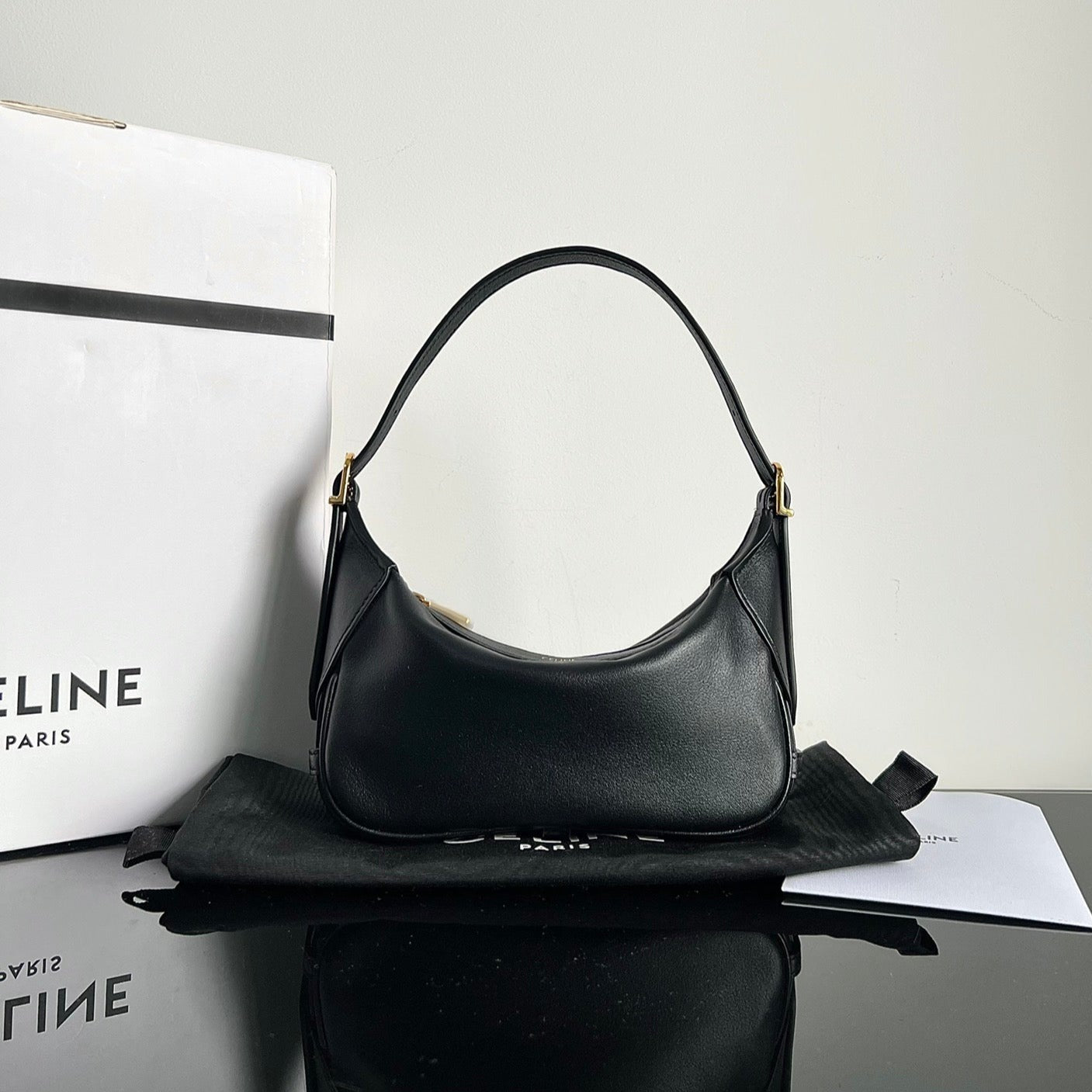 MINI SOFT 19 CALFSKIN HANDBAG BLACK