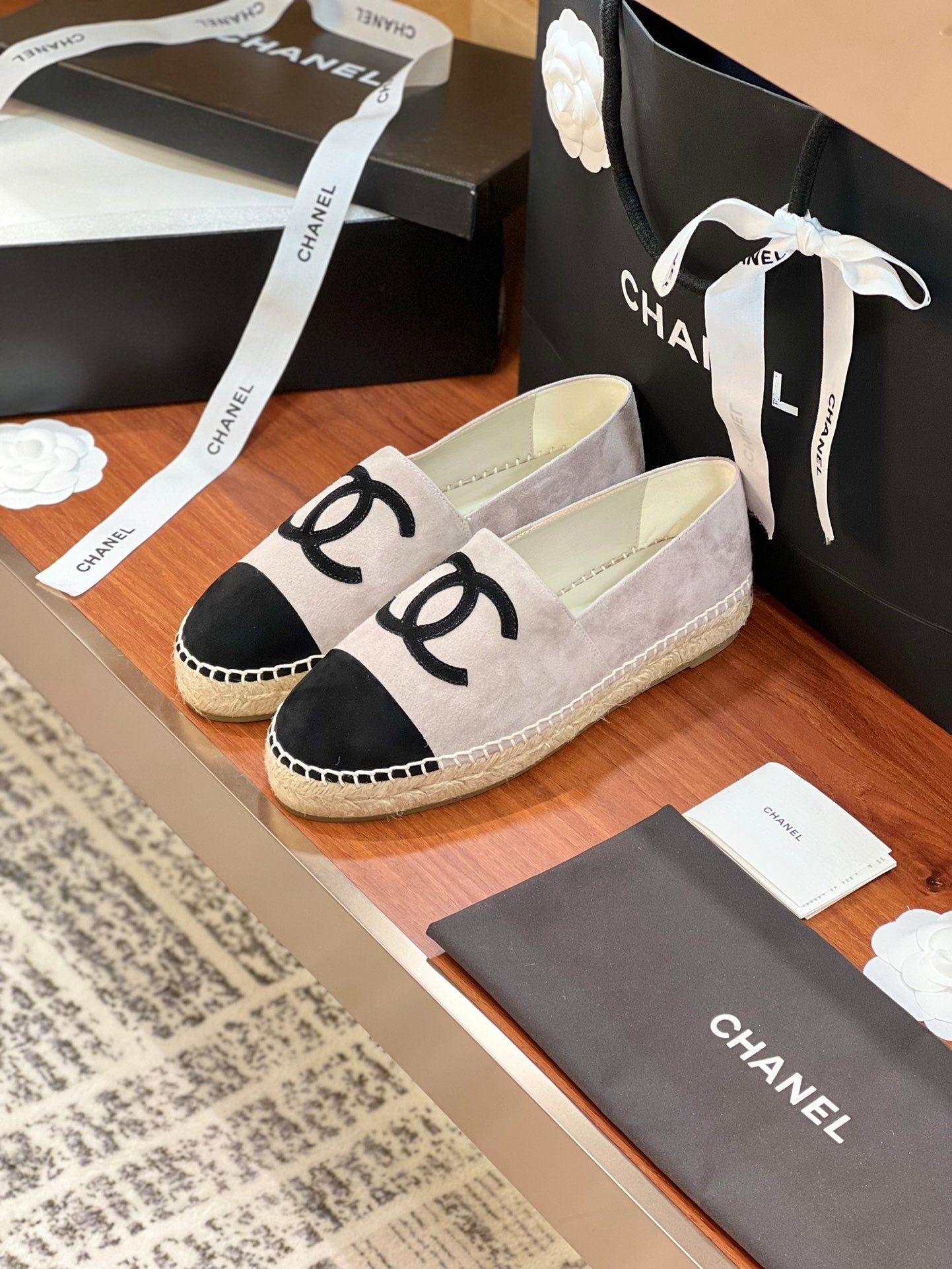 cc espadrilles grey black suede