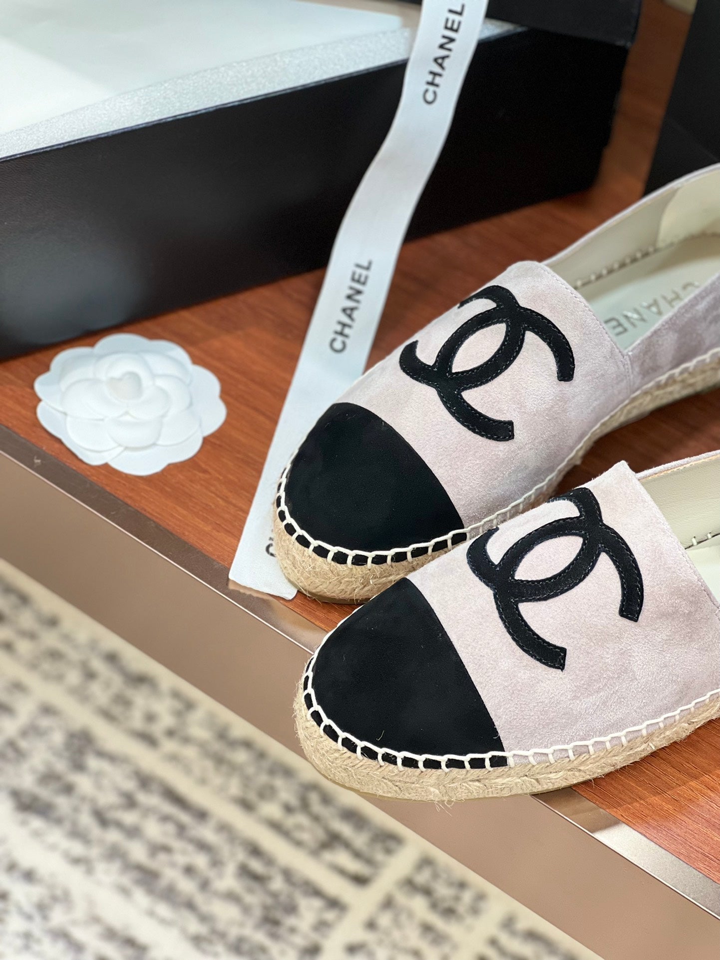 cc espadrilles grey black suede