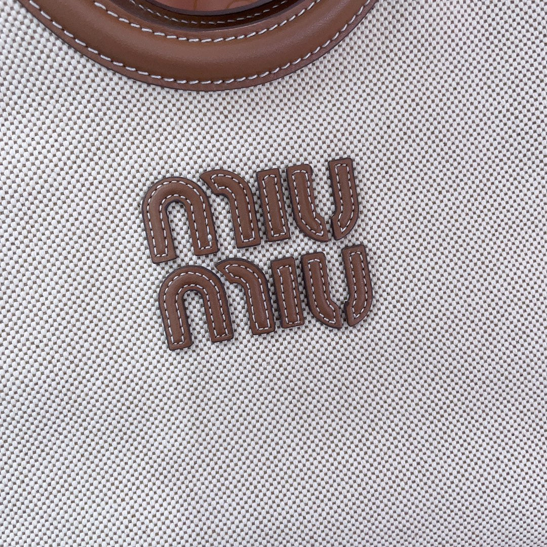 MIU IVY CANVAS 28CM TOTE BAG