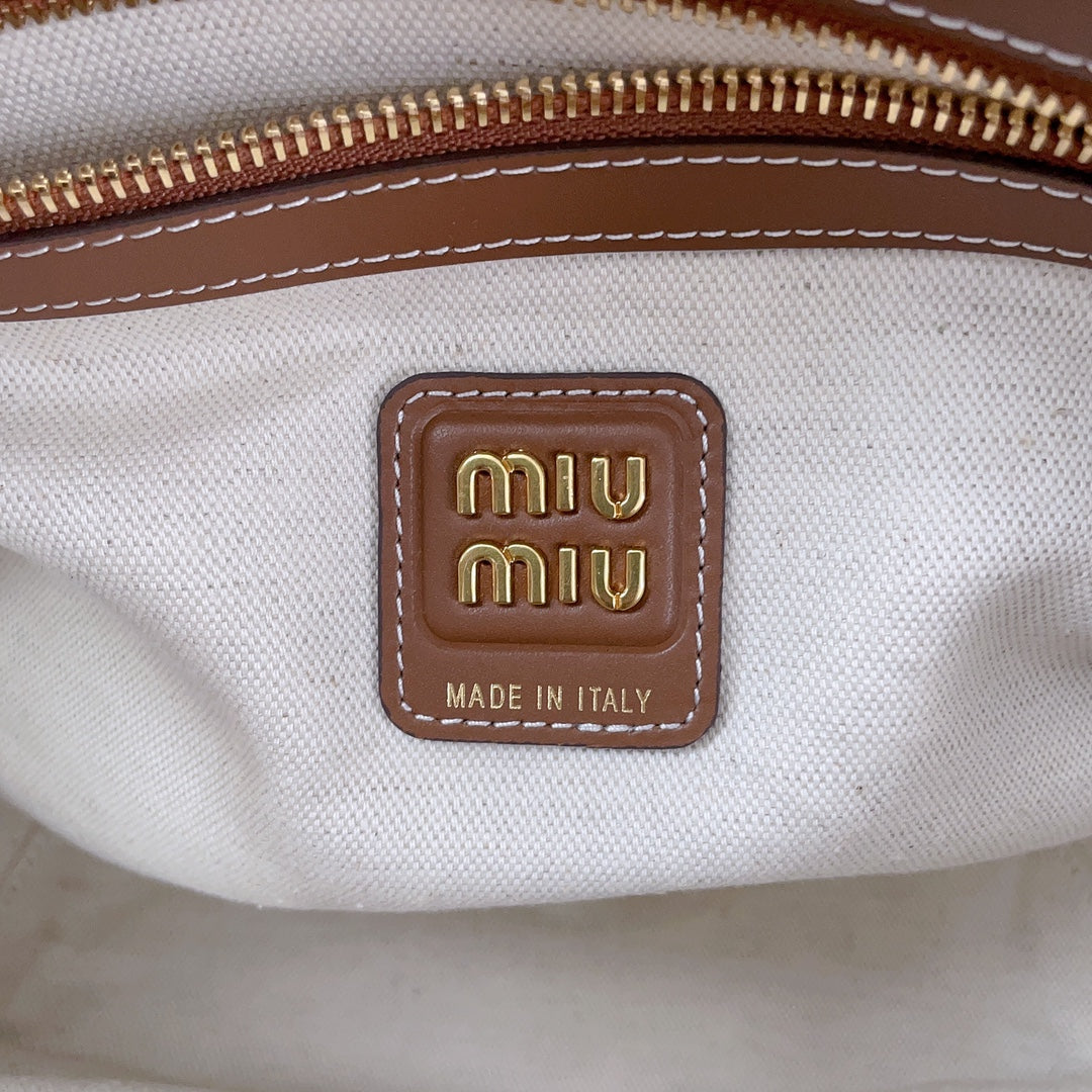 MIU IVY CANVAS 28CM TOTE BAG