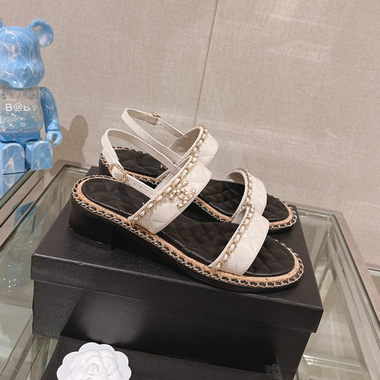 slingbacks sandal 50 white black quilted lambskin