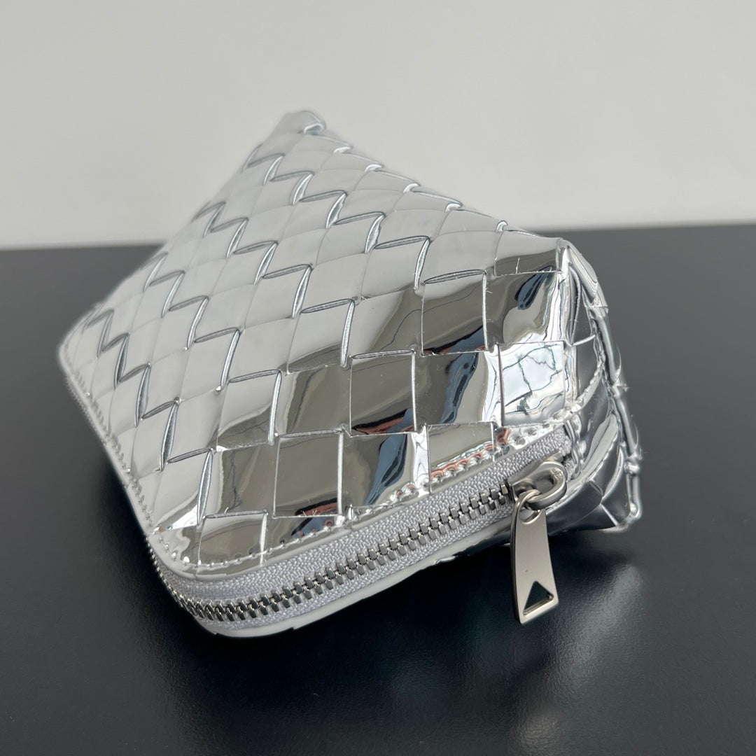 INTRECCIATO 16 BAG IN SILVER LAMBSKIN