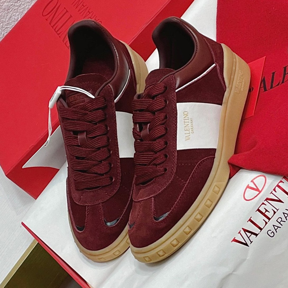 UPVILLAGE LOW TOP SNEAKER IN GARNET RED SUEDE