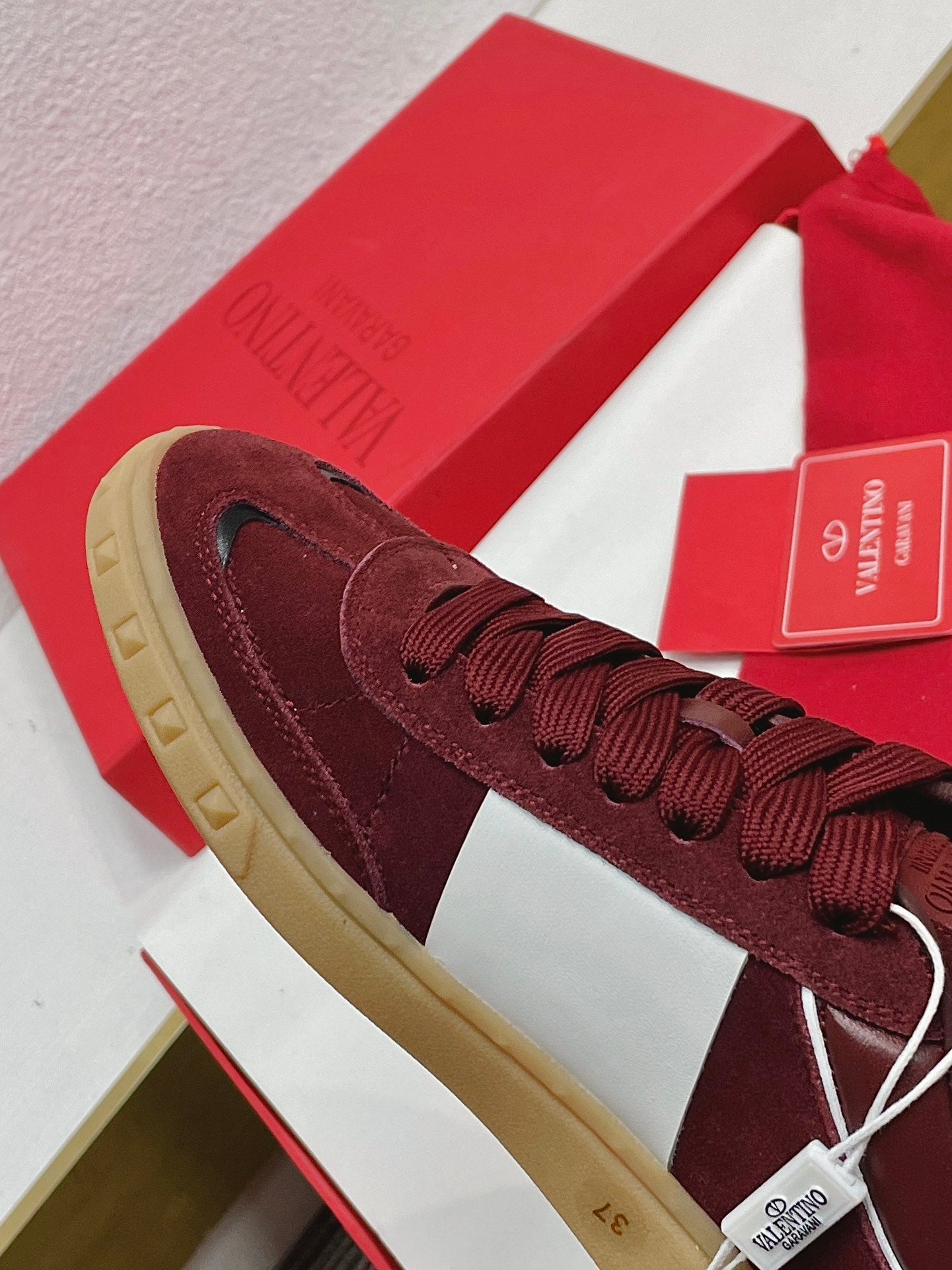 UPVILLAGE LOW TOP SNEAKER IN GARNET RED SUEDE