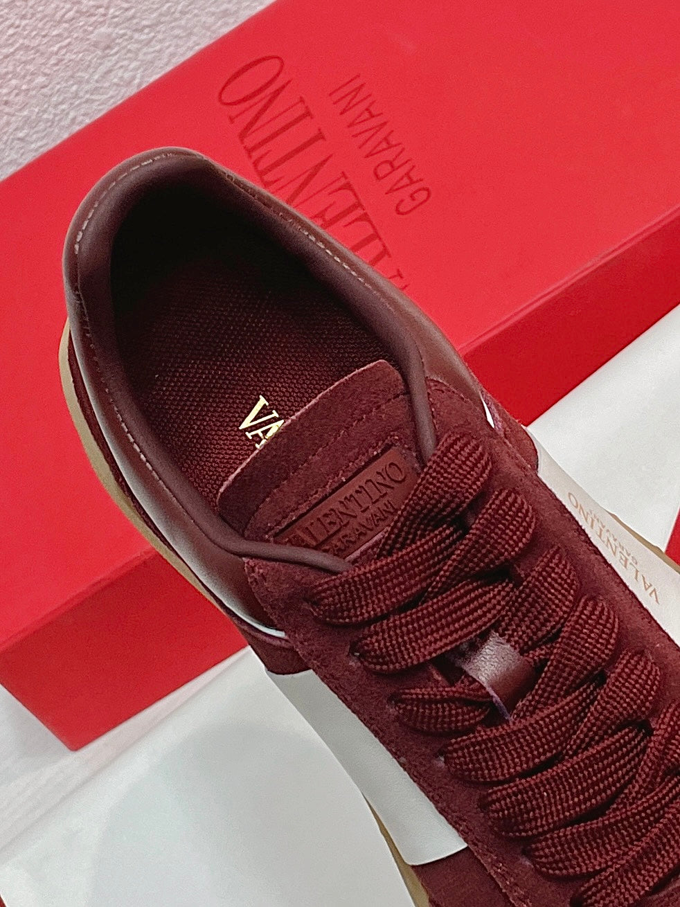 UPVILLAGE LOW TOP SNEAKER IN GARNET RED SUEDE