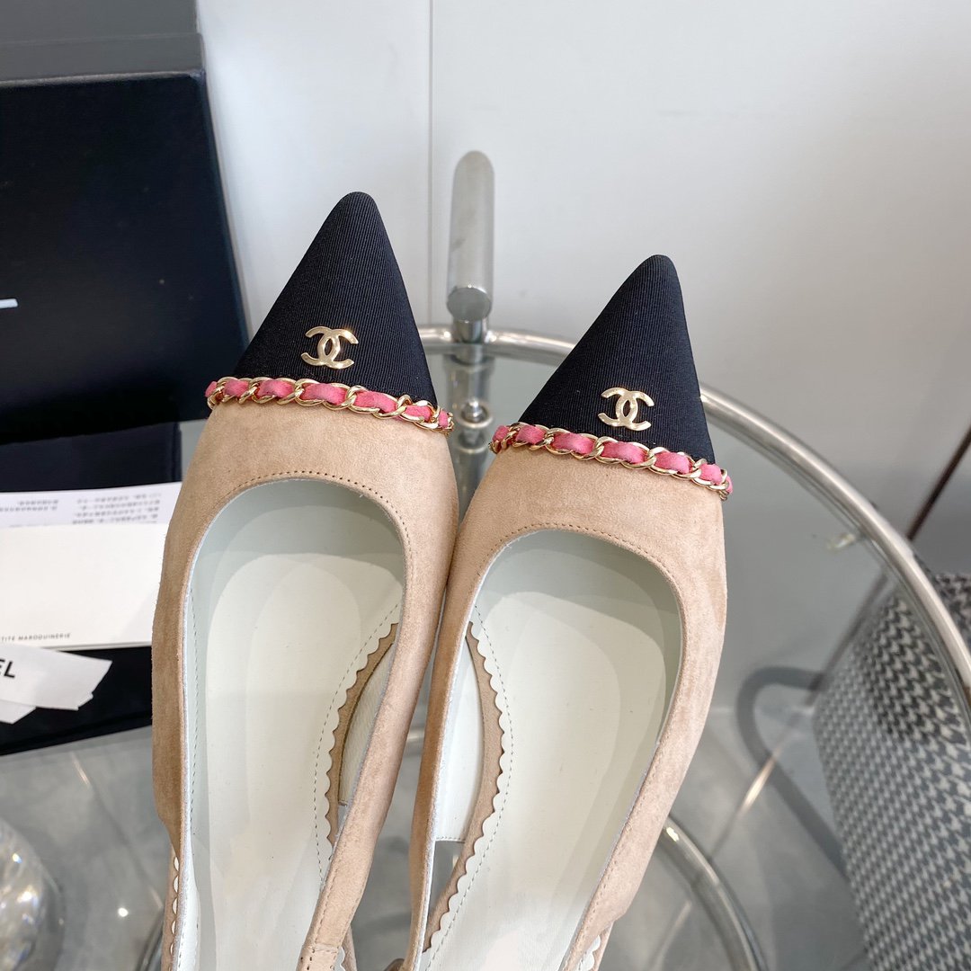 slingbacks pumps 45 beige velvet black grosgrain