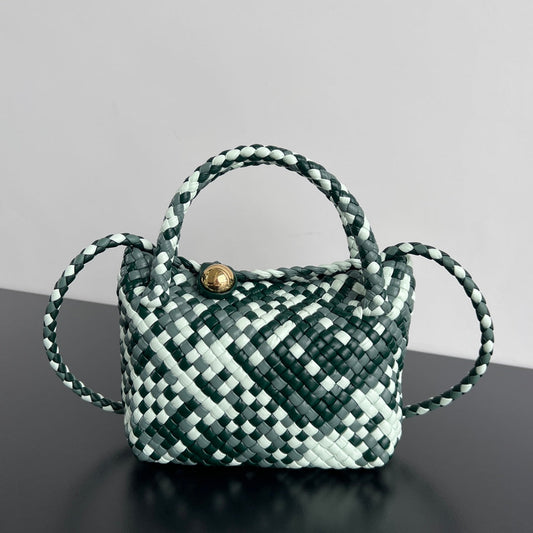 MINI TOSCA 20 IN WHITE MIX GREEN CALFSKIN