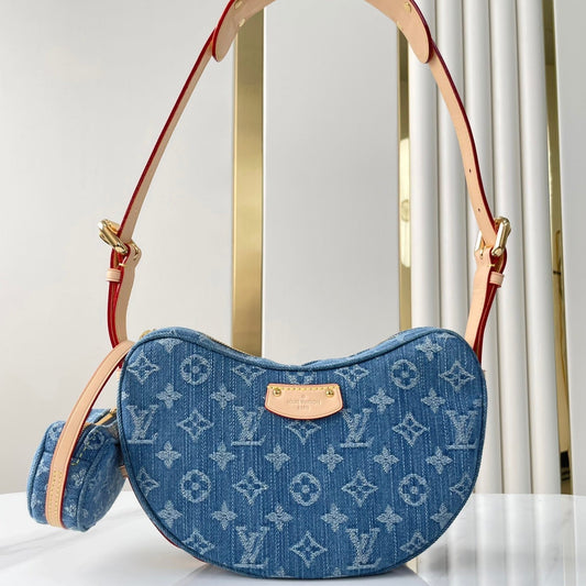 CROISSANT 25 IN BLUE MONOGRAM DENIM