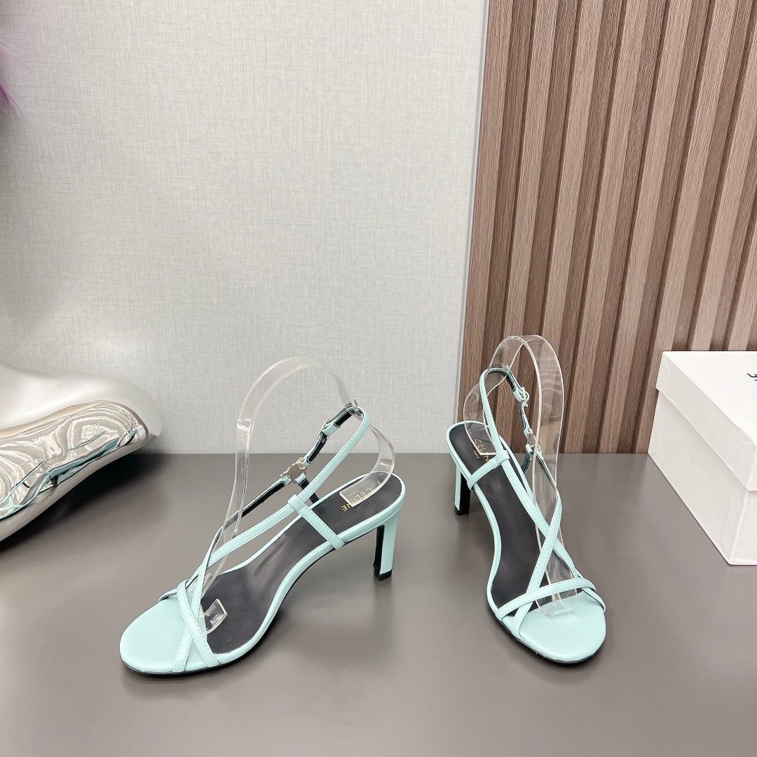 Summer High Heel Sandals Blue Arctic