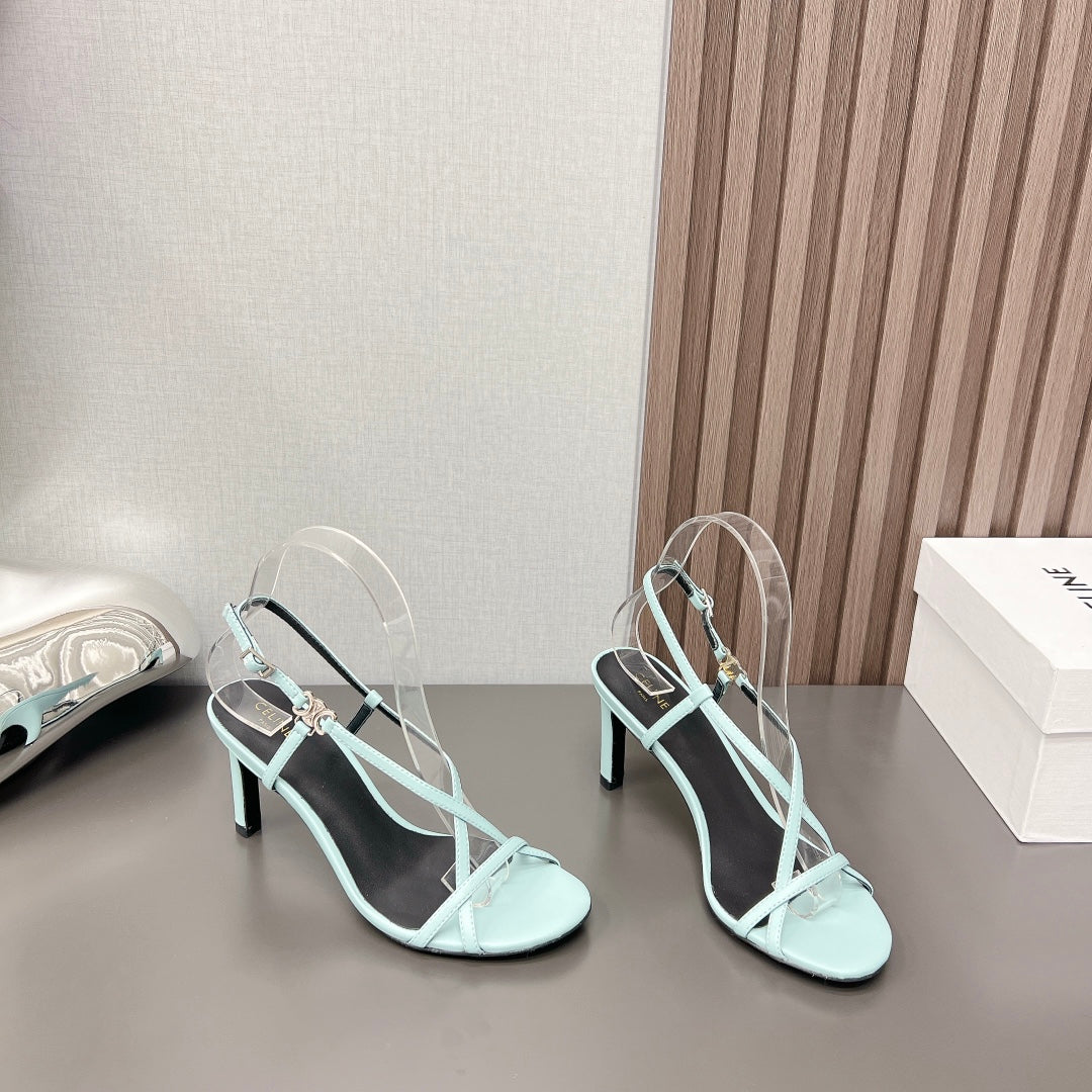 Summer High Heel Sandals Blue Arctic