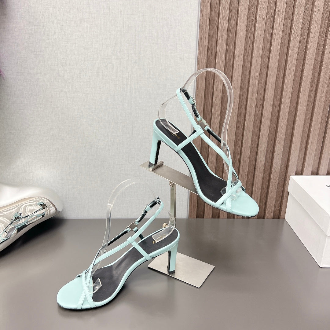 Summer High Heel Sandals Blue Arctic