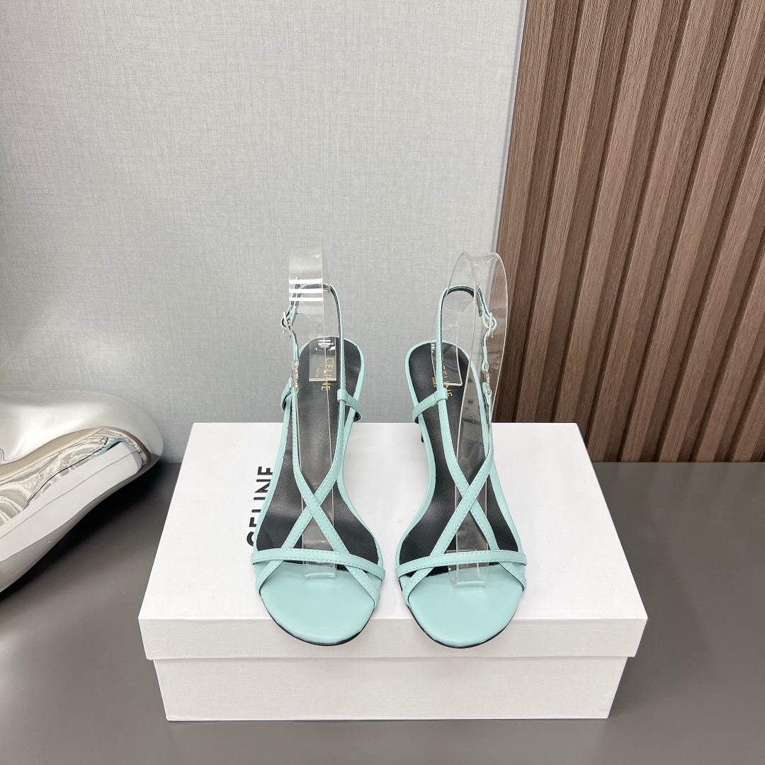 Summer High Heel Sandals Blue Arctic