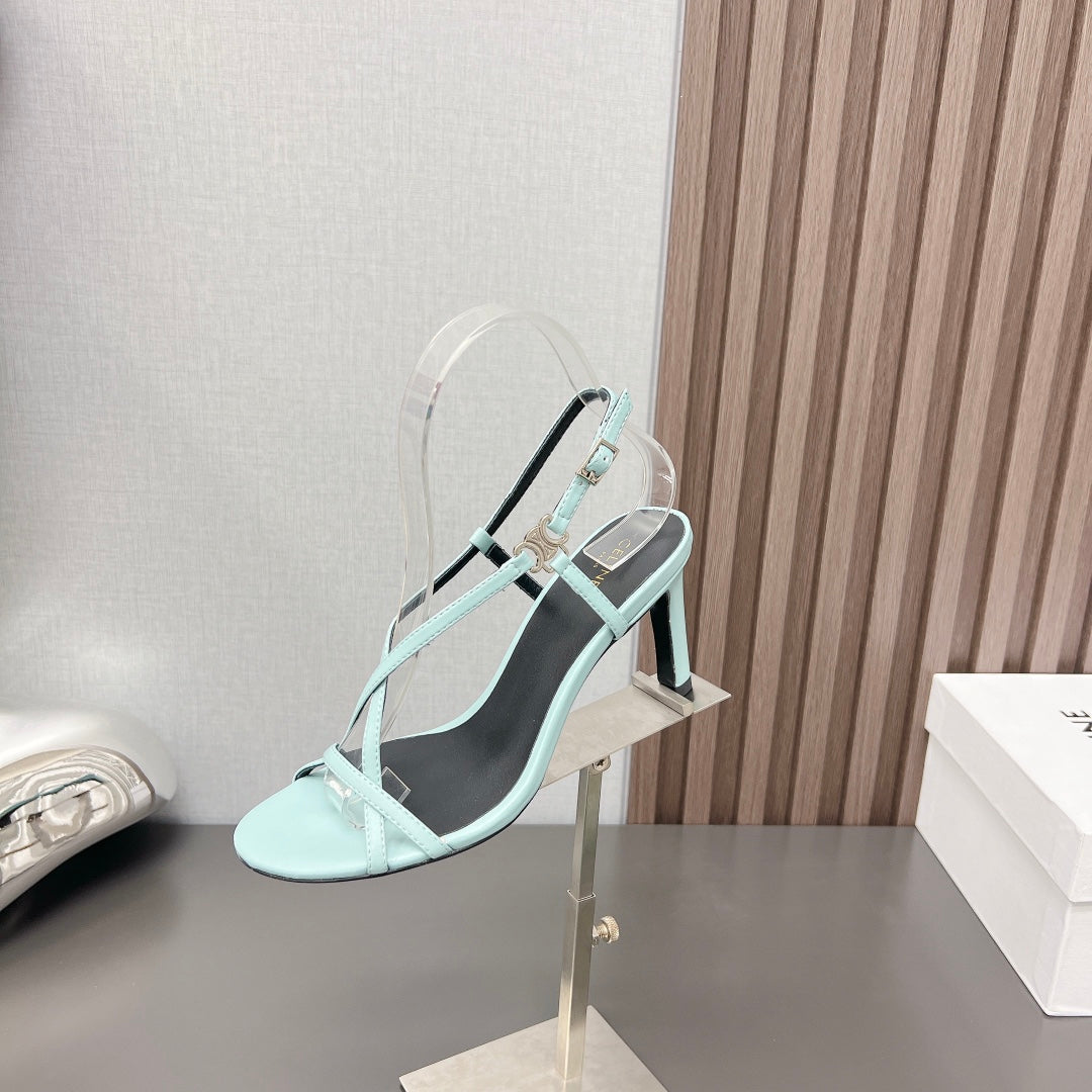 Summer High Heel Sandals Blue Arctic