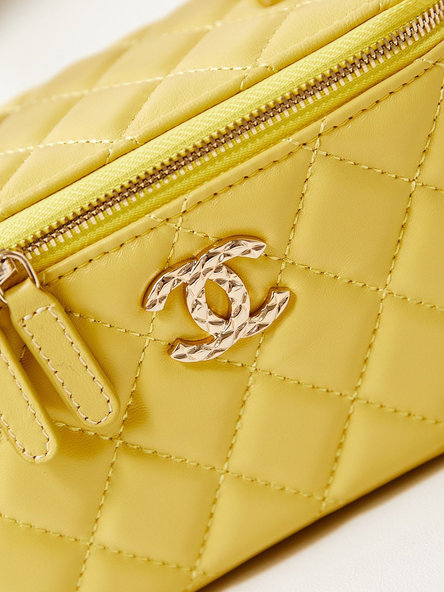 24a vanity 17 yellow lambskin gold hardware