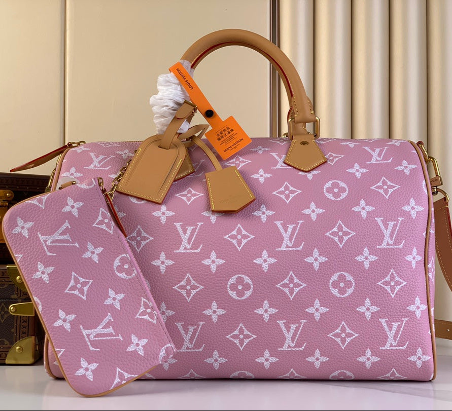 SPEEDY P9 BANDOULIÈRE 40 IN FLAMINGO PINK MONOGRAM CALFSKIN