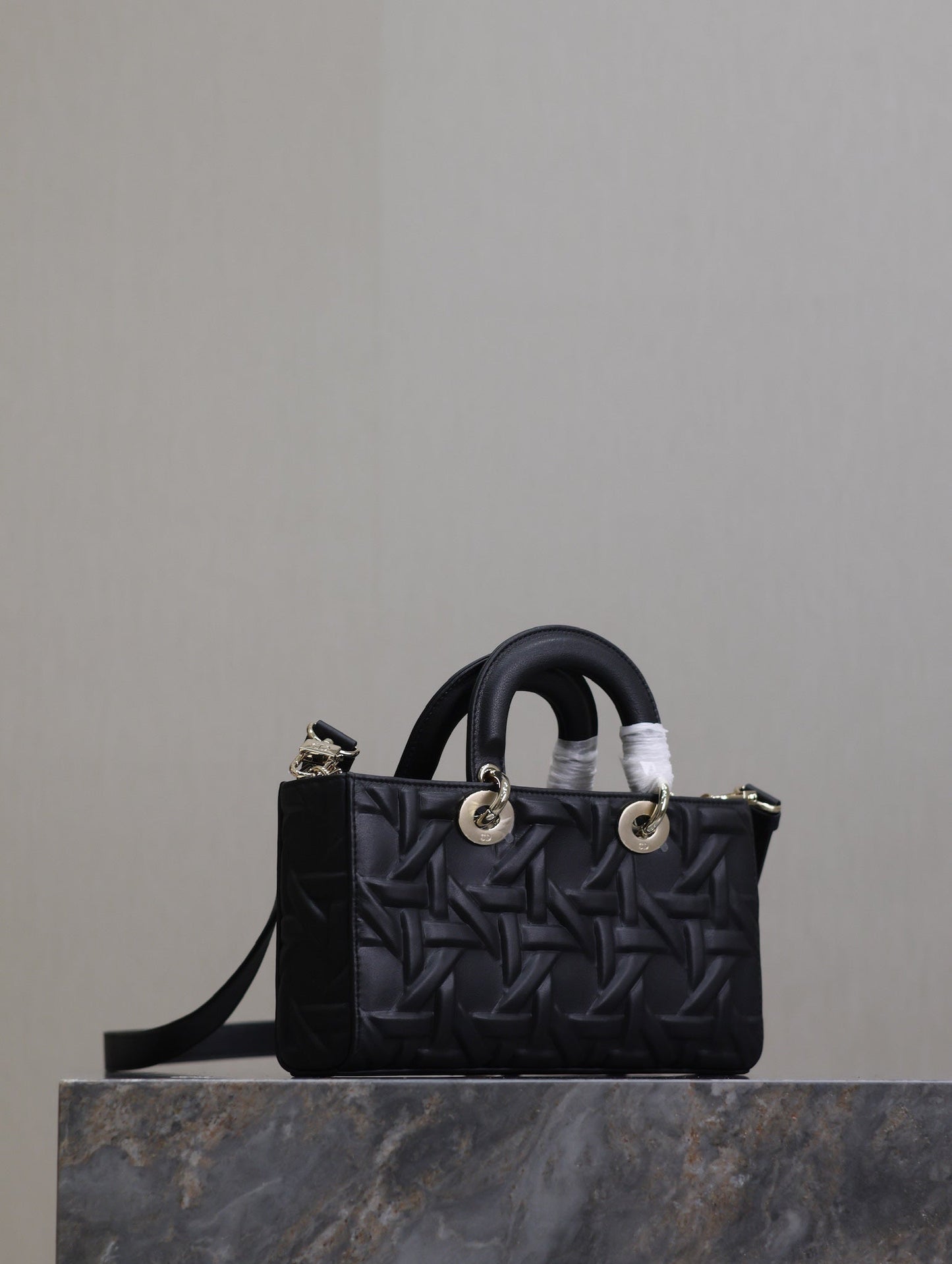 Lady D-Joy Bag 26 Black Graphic Lambskin