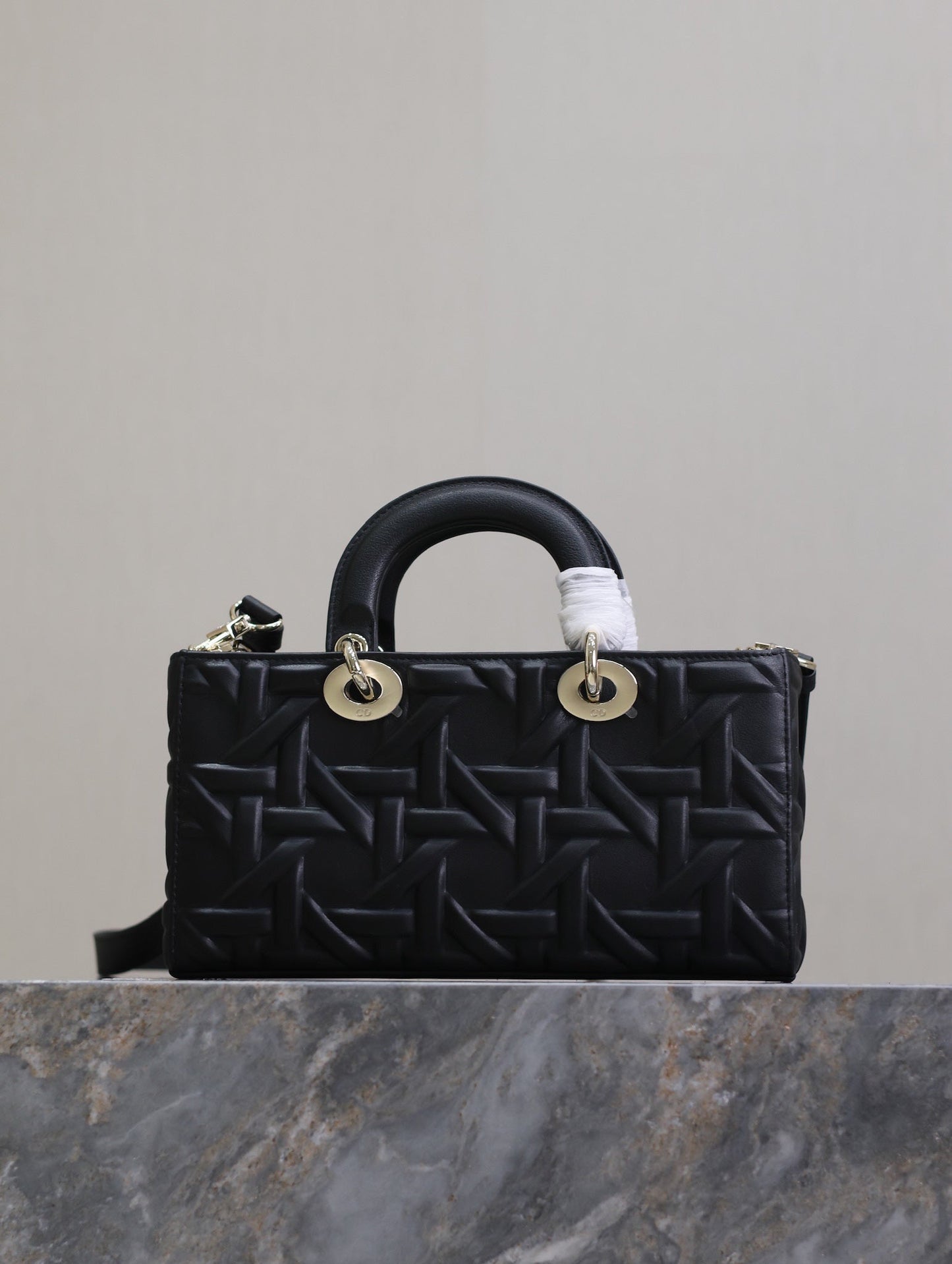 Lady D-Joy Bag 26 Black Graphic Lambskin