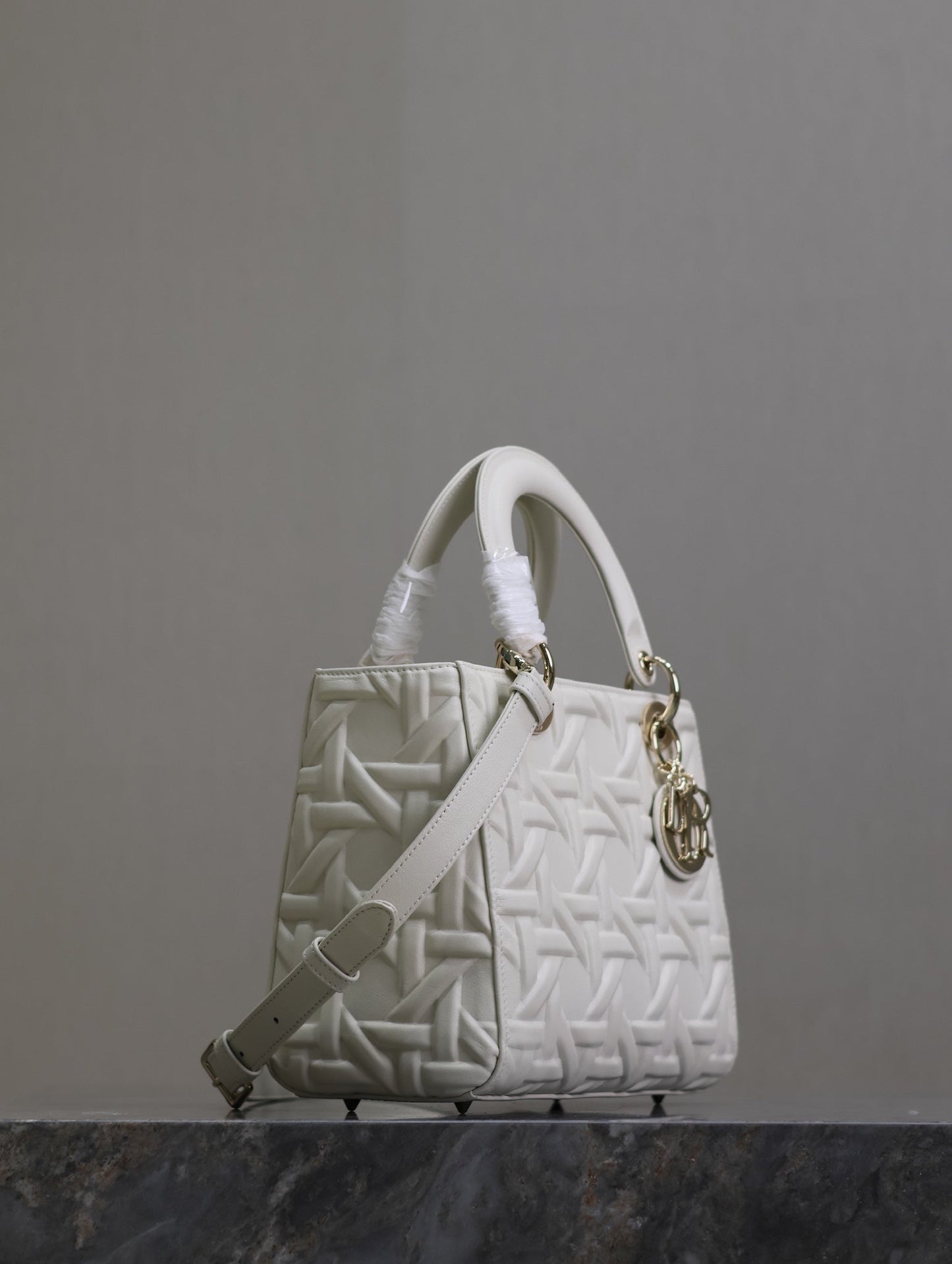 Lady Bag 20cm White Graphic Lambskin