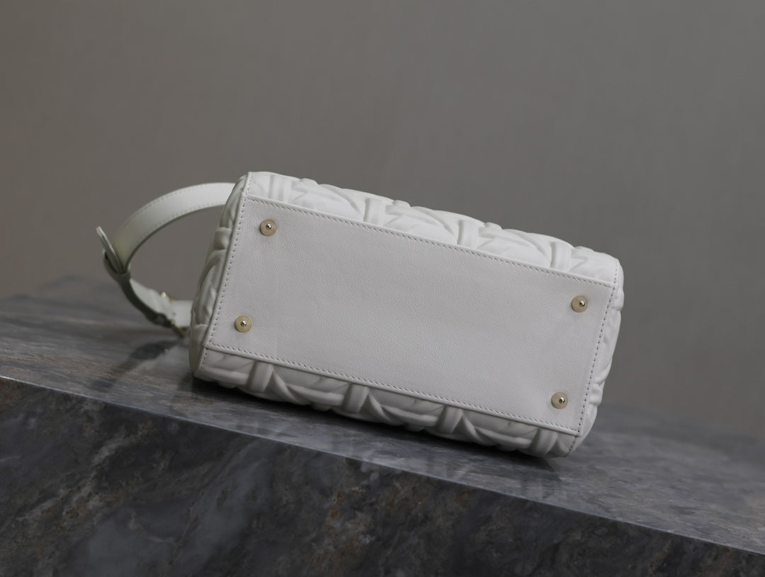 Lady Bag 20cm White Graphic Lambskin