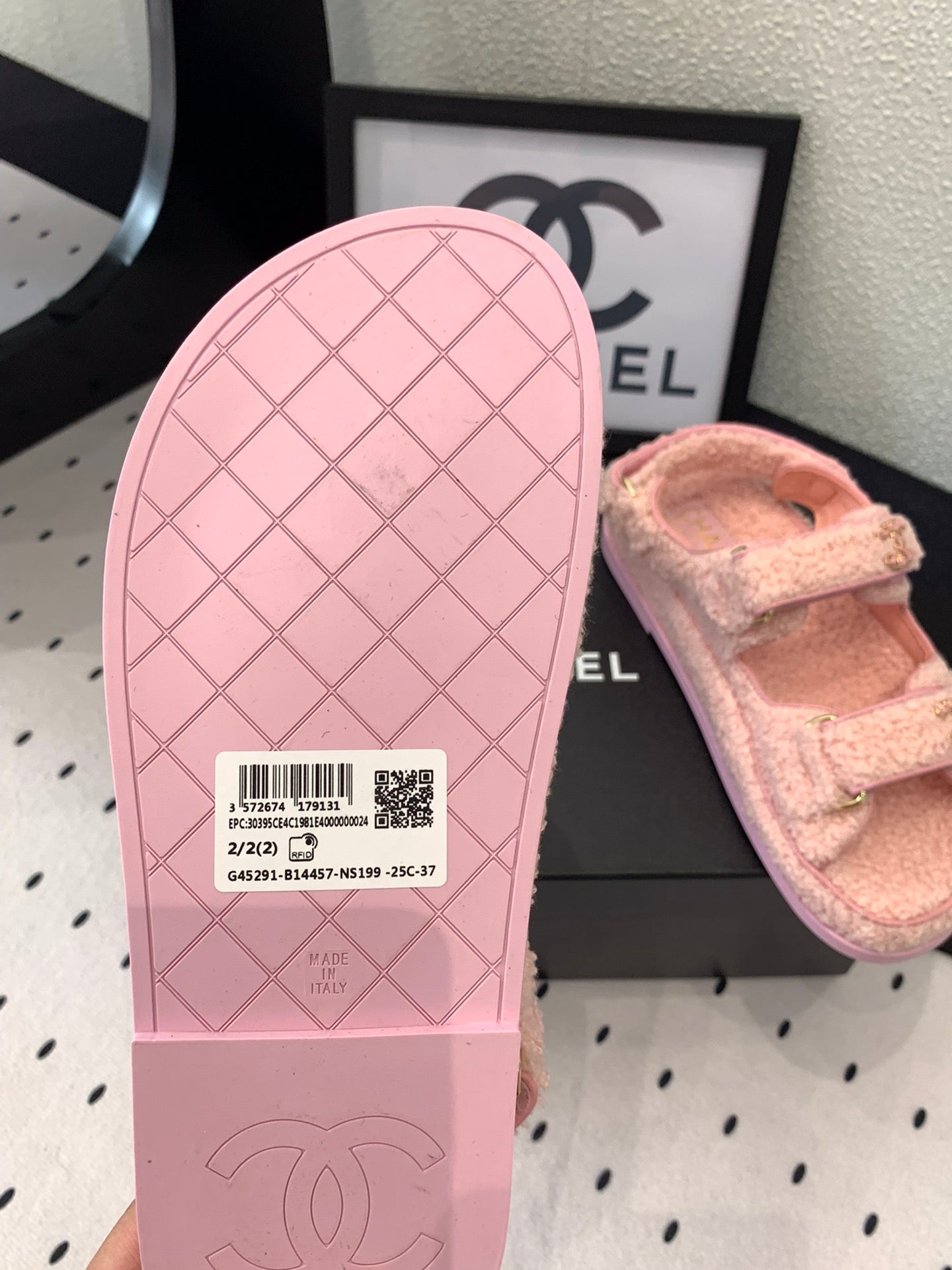 CC DAD SANDAL ROSE PINK LAMB FUR