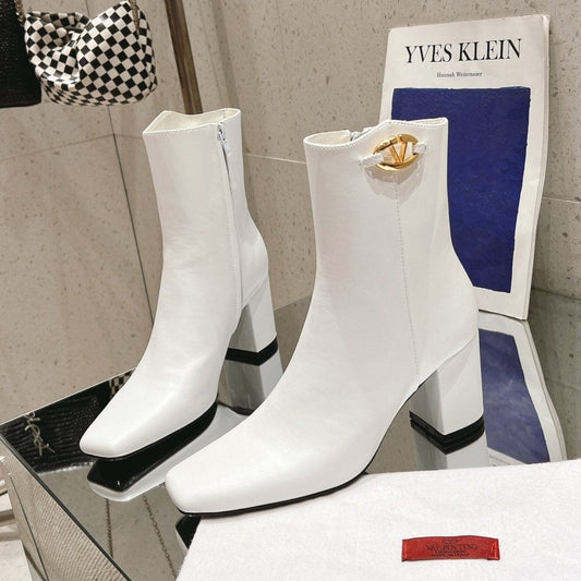 VLOGO THE BOLD EDITION ANKLE BOOT IN WHITE CALFSKIN 70MM