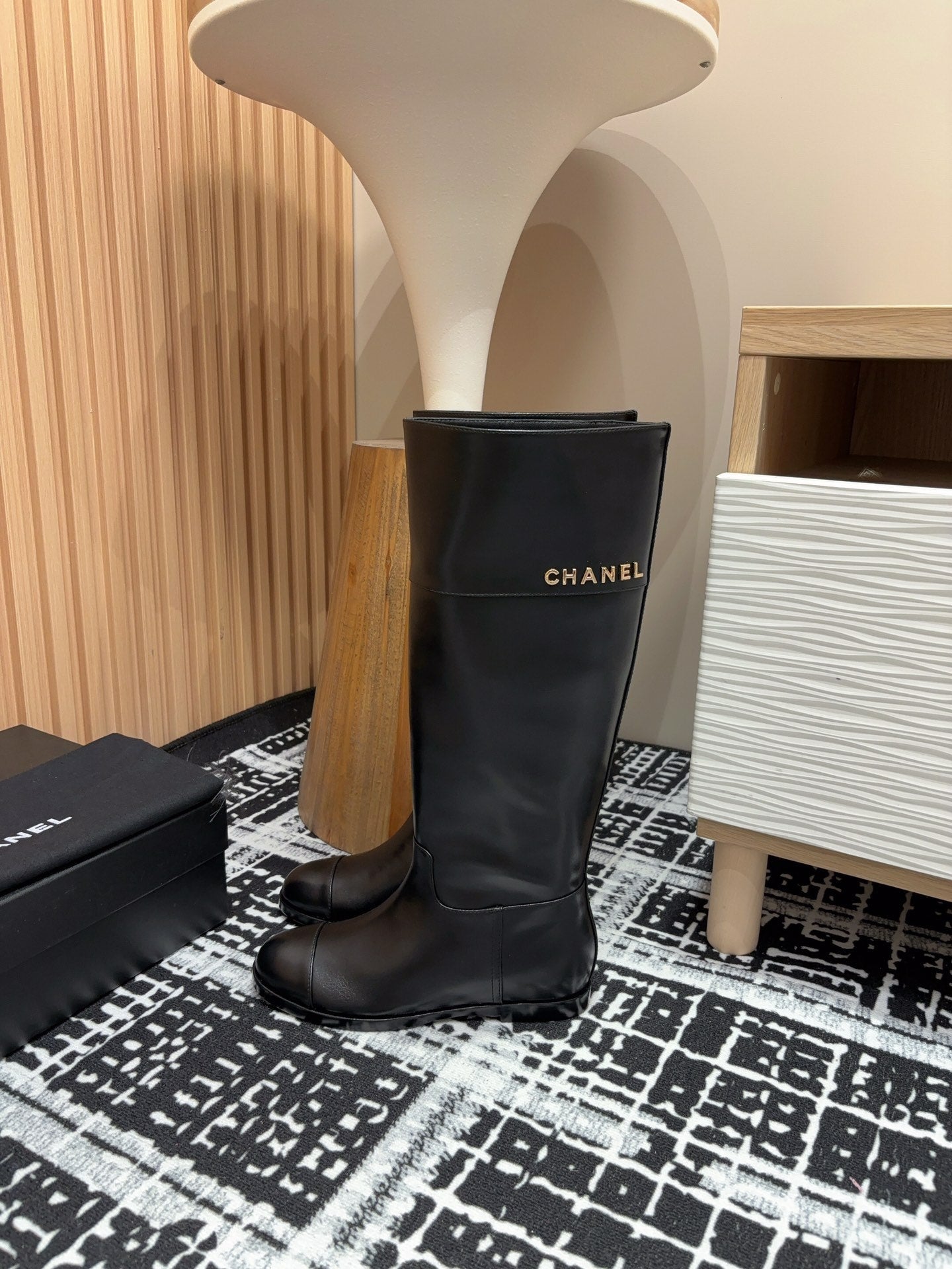 CC High Boots 20mm Black Calfskin