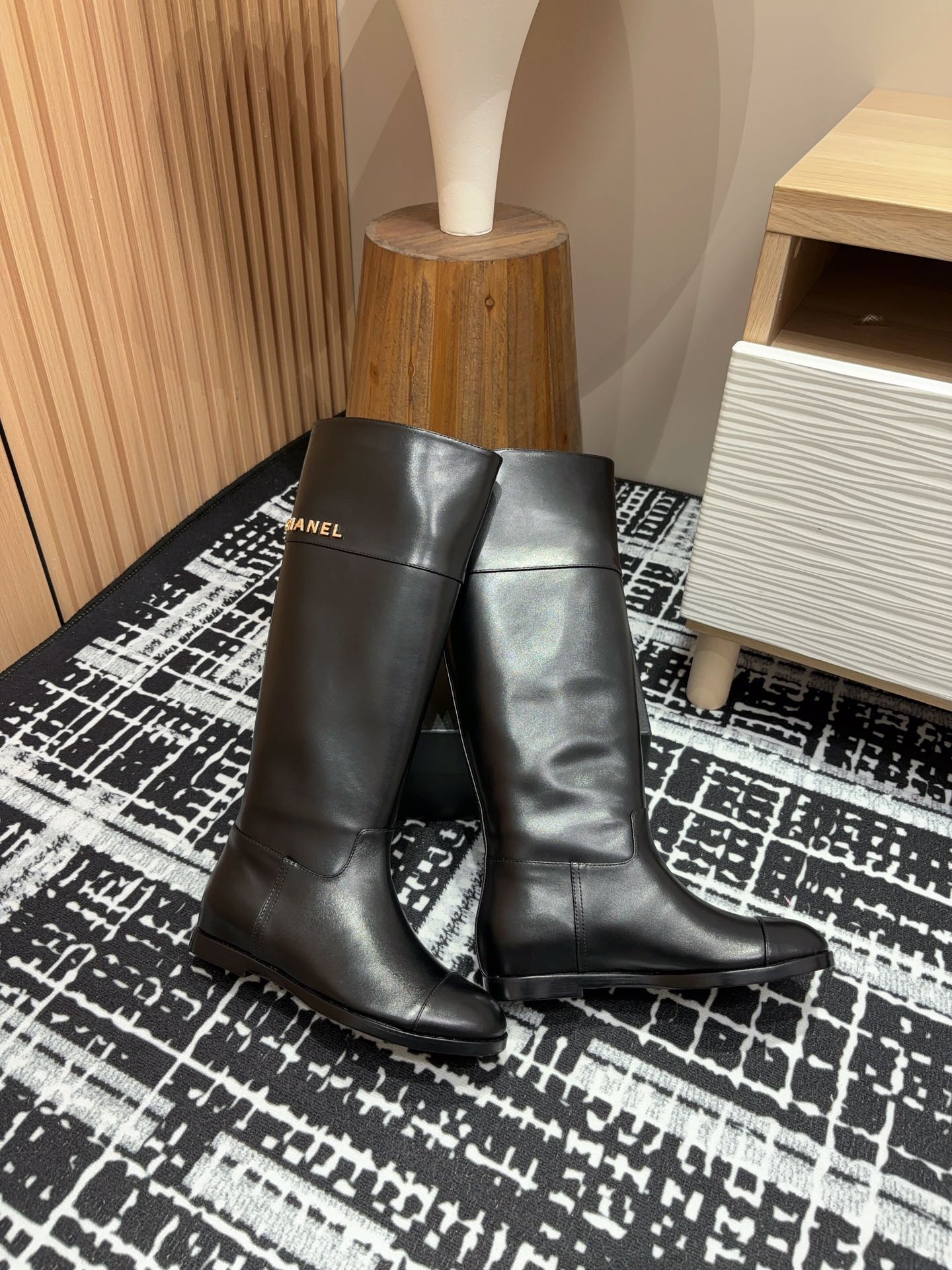 CC High Boots 20mm Black Calfskin