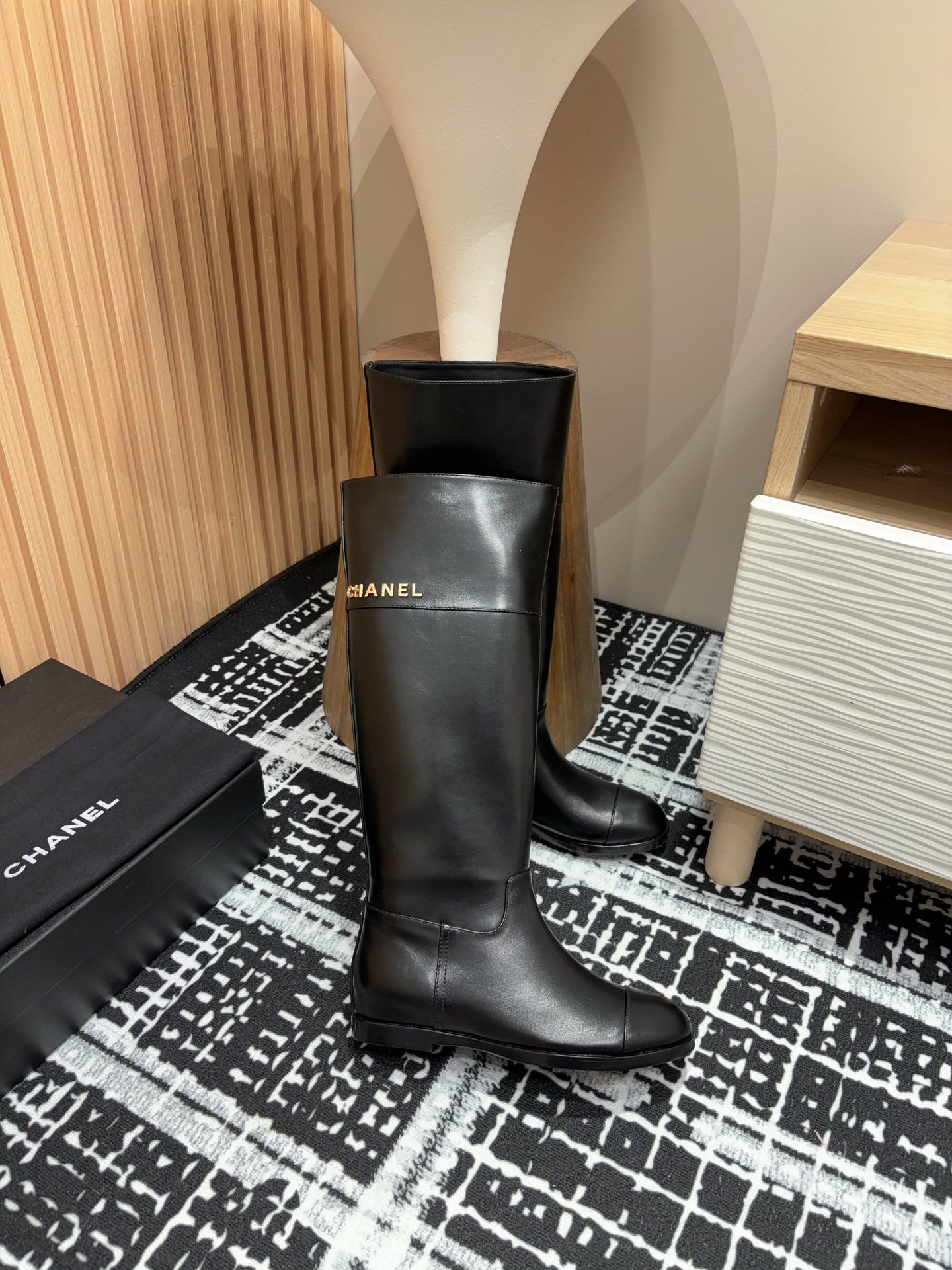 CC High Boots 20mm Black Calfskin