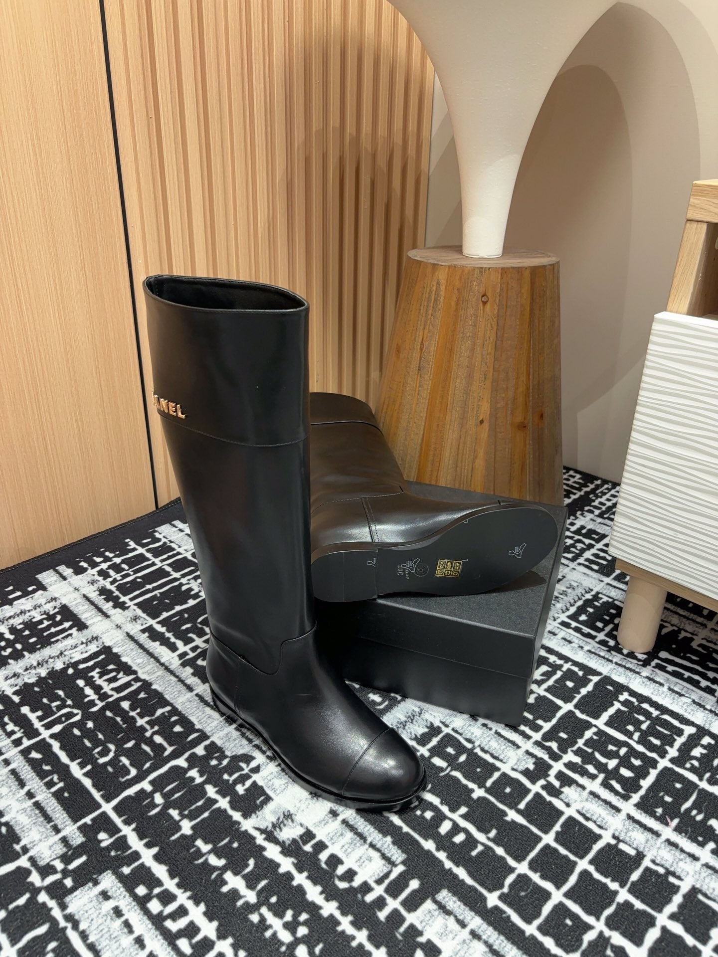 CC High Boots 20mm Black Calfskin