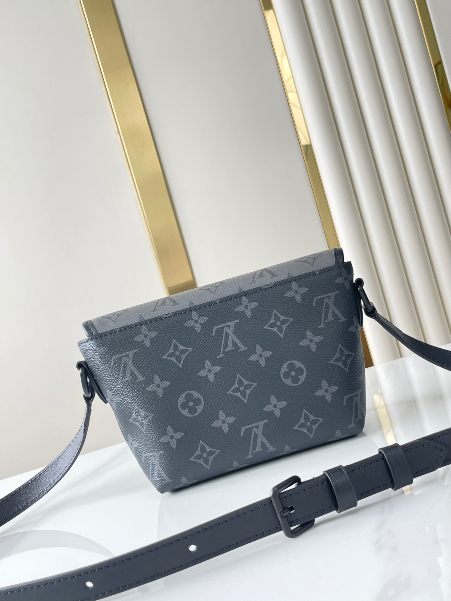 PULSE WEARABLE WALLET 22 IN GUN METAL MONOGRAM ECLIPSE COATED CANVAS