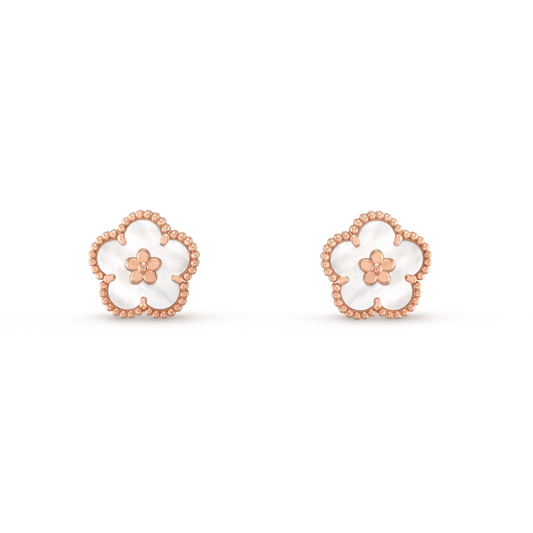 LUCKY PINK GOLD WHITE MOP EARRINGS