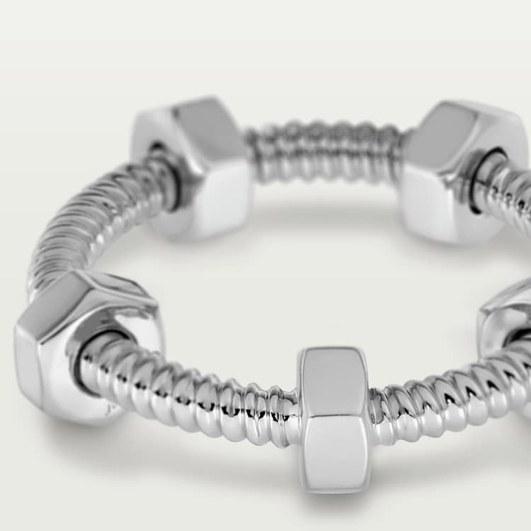 NUTS AND BOLTS SILVER RING