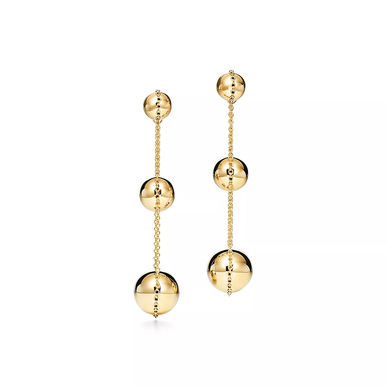 TRIPLE DROP GOLD EARRINGS