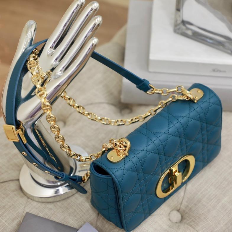 SMALL CARO BAG DEEP OCEAN BLUE SUPPLE CANNAGE CALFSKIN